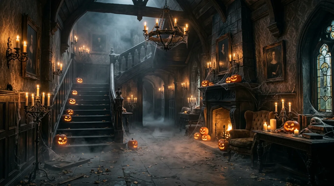 Finish with a home that feels truly haunted inspiration for an indoor Halloween setting.